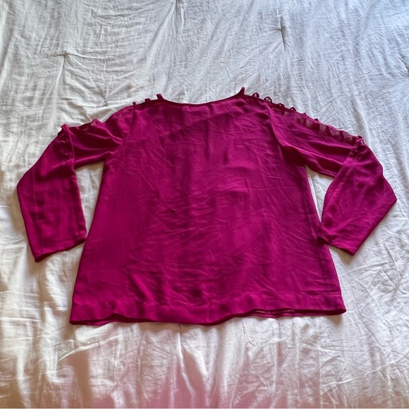 Akira Chicago Red Label Womens Magenta Lightweight Blouse Top Size M - Picture 4 of 7